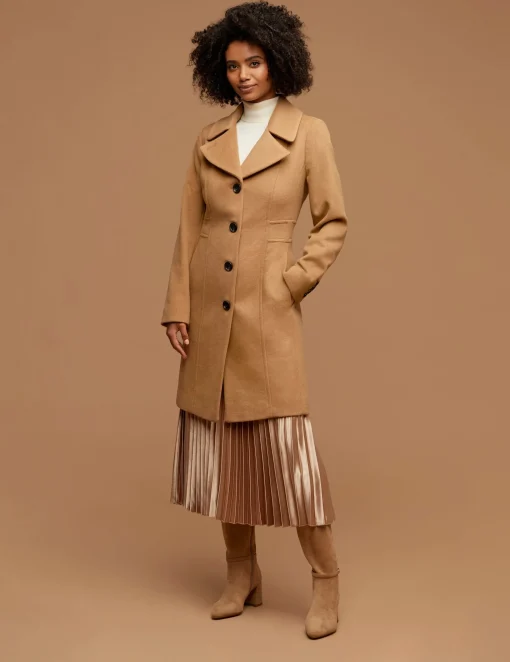 Discount Anne Klein Notch Collar Wool Coat