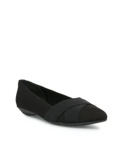 New Anne Klein Oalise Flat Black Fabric