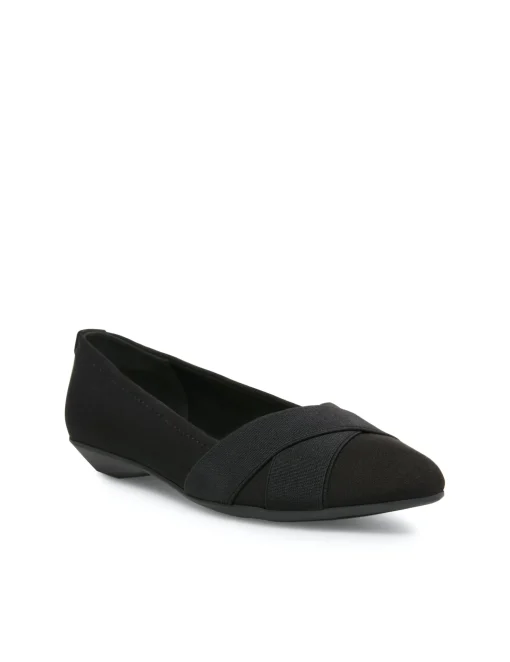New Anne Klein Oalise Flat Black Fabric