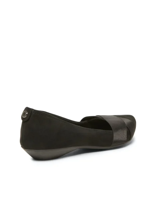 New Anne Klein Oalise Flat Black Fabric