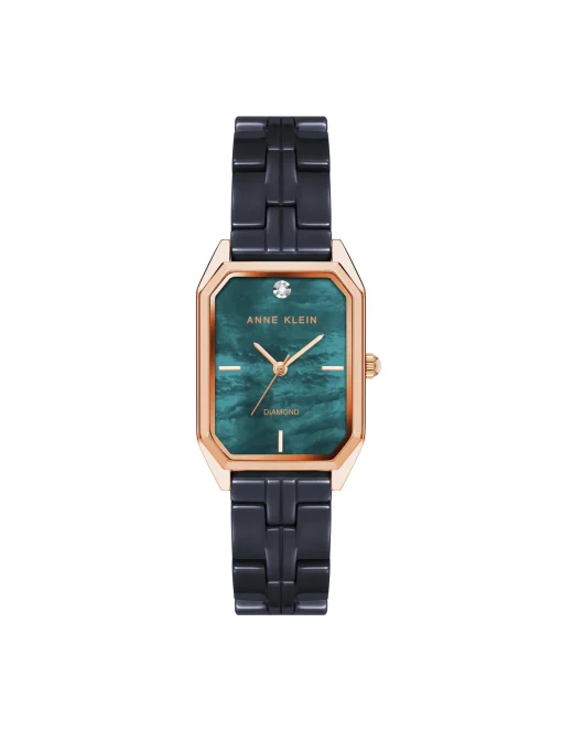 Shop Anne Klein Octagonal Ceramic Diamond Dial Watch