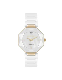 Hot Anne Klein Octagonal Ceramic Diamond Dial Bracelet Watch