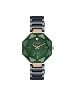 Hot Anne Klein Octagonal Ceramic Diamond Dial Bracelet Watch