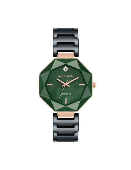 Hot Anne Klein Octagonal Ceramic Diamond Dial Bracelet Watch