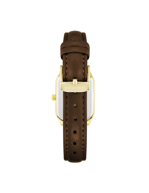 Best Sale Anne Klein Octagonal Shaped Leather Strap Watch