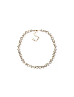 New Anne Klein Open Faux Pearl Station Collar Necklace