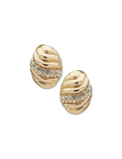 Clearance Anne Klein Oval Button Earring