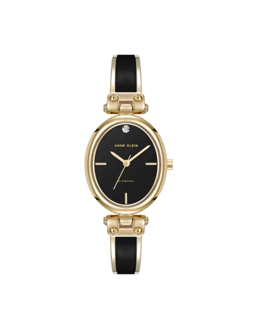 Outlet Anne Klein Oval Diamond Accented Bangle Watch