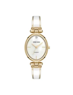 Outlet Anne Klein Oval Diamond Accented Bangle Watch