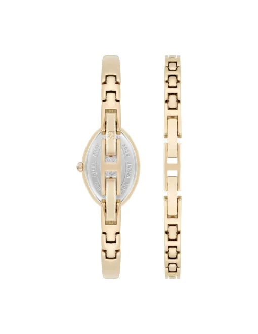 New Anne Klein Oval Gemstone Bangle Watch Set
