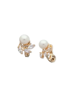 Fashion Anne Klein Pearl Button Clip On Earrings