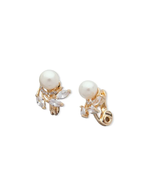 Fashion Anne Klein Pearl Button Clip On Earrings