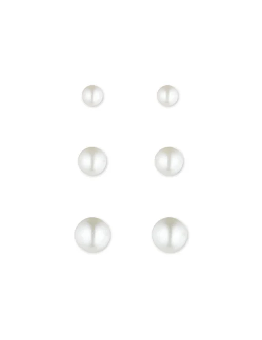 Fashion Anne Klein Pearl Studs Earring Trio