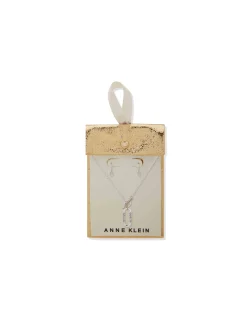 New Anne Klein Pendant With Toggle Necklace And Earring Set