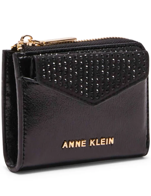Outlet Anne Klein 2 Piece Envelope Flap Curved Wallet With Rhinestones