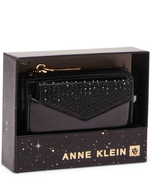 Outlet Anne Klein 2 Piece Envelope Flap Curved Wallet With Rhinestones