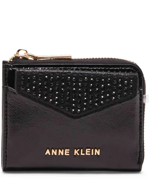 Outlet Anne Klein 2 Piece Envelope Flap Curved Wallet With Rhinestones