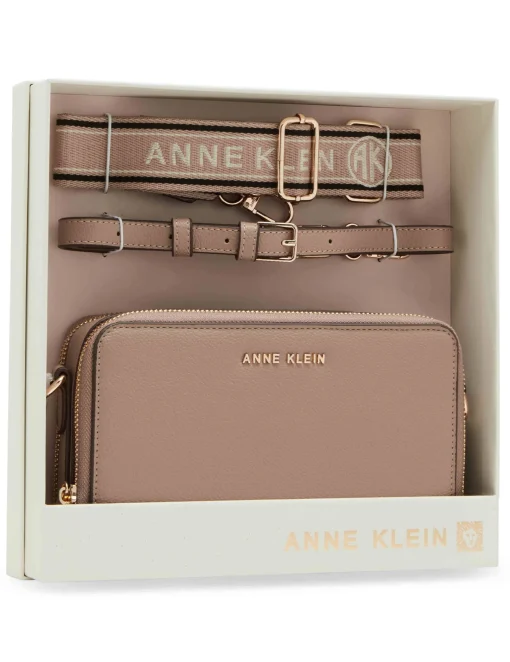 Shop Anne Klein 3 Piece Gift Set With Double Zip Camera Crossbody