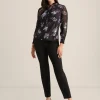 Outlet Anne Klein Pleated Chiffon Blouse Anne Black Multi