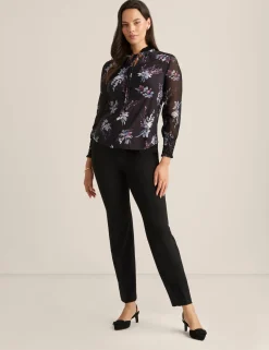 Outlet Anne Klein Pleated Chiffon Blouse Anne Black Multi