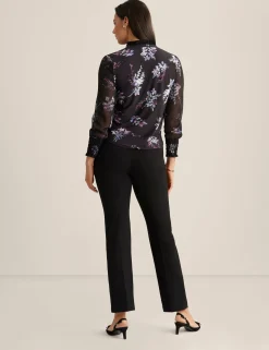 Outlet Anne Klein Pleated Chiffon Blouse Anne Black Multi