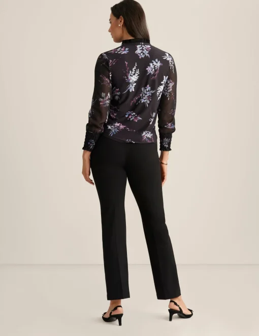 Outlet Anne Klein Pleated Chiffon Blouse Anne Black Multi