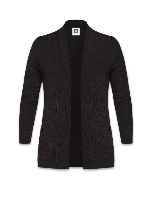 Best Anne Klein Plus Size Two Pocket Malibu Cardigan Anne Black