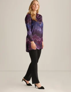 Online Anne Klein Popover Blouse Deep Plum Multi