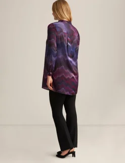 Online Anne Klein Popover Blouse Deep Plum Multi