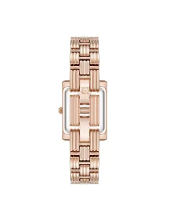 Online Anne Klein Premium Crystal Accented Grooved Link Bracelet Watch