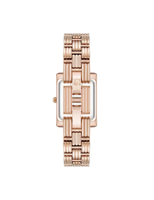 Online Anne Klein Premium Crystal Accented Grooved Link Bracelet Watch