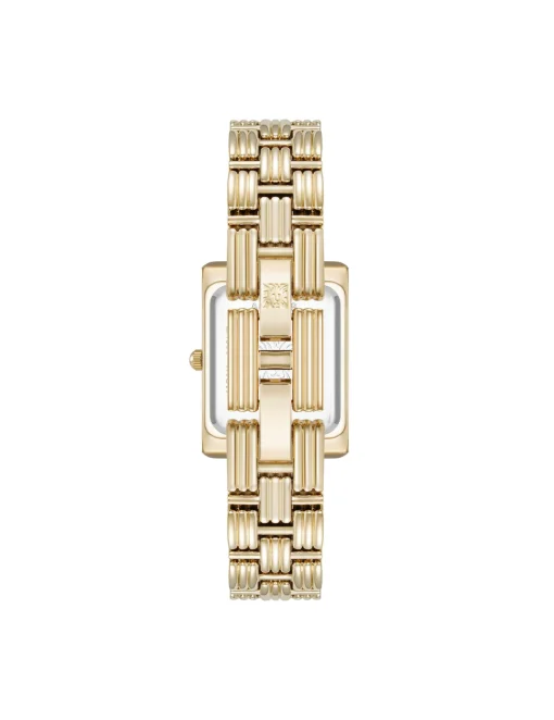 Online Anne Klein Premium Crystal Accented Grooved Link Bracelet Watch