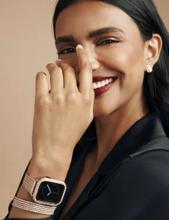 Hot Anne Klein Premium Crystals Mesh Band For Apple Watch®