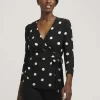 Outlet Anne Klein Printed Faux Wrap Top Anne Black&Anne White