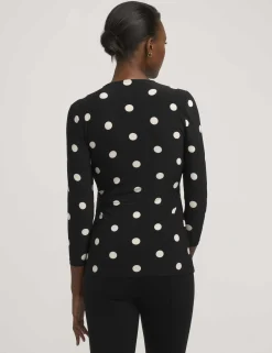 Outlet Anne Klein Printed Faux Wrap Top Anne Black&Anne White