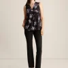 Outlet Anne Klein Printed Pleat Front Shell Anne Black Multi