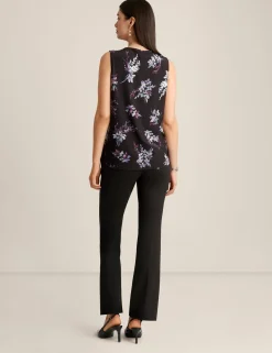 Outlet Anne Klein Printed Pleat Front Shell Anne Black Multi