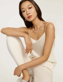 Shop Anne Klein Prong Round Stone Collar Necklace