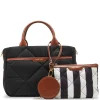 Best Sale Anne Klein Quilted Nylon Satchel And Pouch