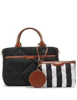 Best Sale Anne Klein Quilted Nylon Satchel And Pouch
