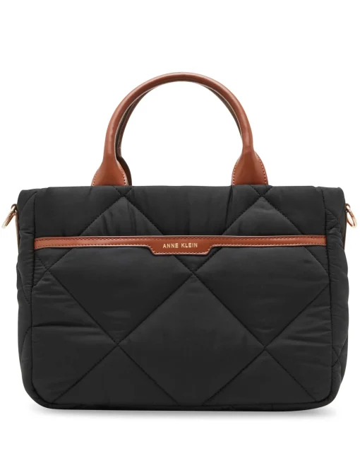 Best Sale Anne Klein Quilted Nylon Satchel And Pouch