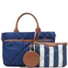 New Anne Klein Quilted Nylon Satchel With Pouch And Coin Case