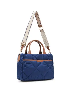 New Anne Klein Quilted Nylon Satchel With Pouch And Coin Case