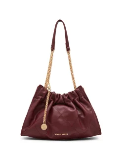 Discount Anne Klein Quilted Stitched Cinched Closure Satchel