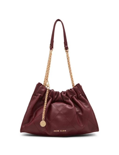 Discount Anne Klein Quilted Stitched Cinched Closure Satchel