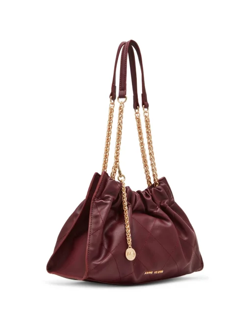 Discount Anne Klein Quilted Stitched Cinched Closure Satchel