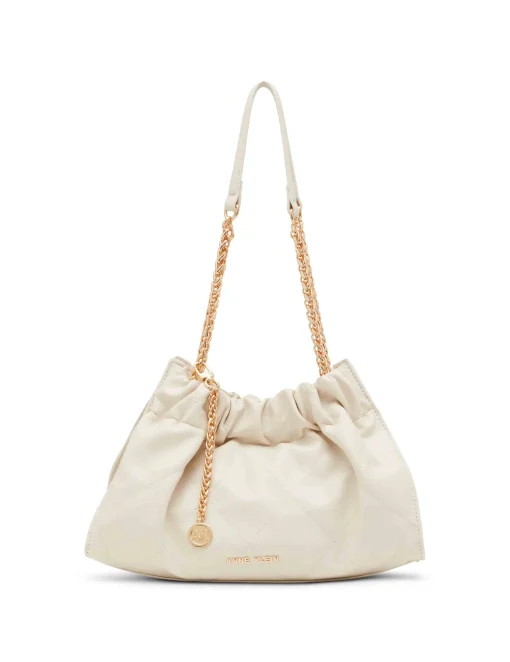 Discount Anne Klein Quilted Stitched Cinched Closure Satchel