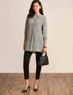 Store Anne Klein Rambling Dot Nehru Tunic Anne Black/Anne White