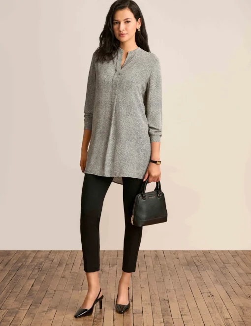 Store Anne Klein Rambling Dot Nehru Tunic Anne Black/Anne White