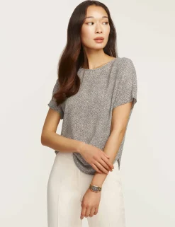 Sale Anne Klein Rambling Mini Dot Bateau Blouse Anne White/Anne Black